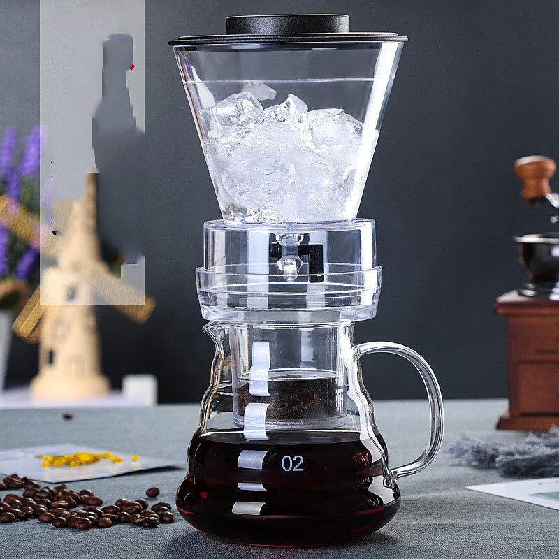 Ice Drip Coffee Maker Glass Pot | Cold Brew & Slow Drip Coffee Brewing Carafe for Home Use