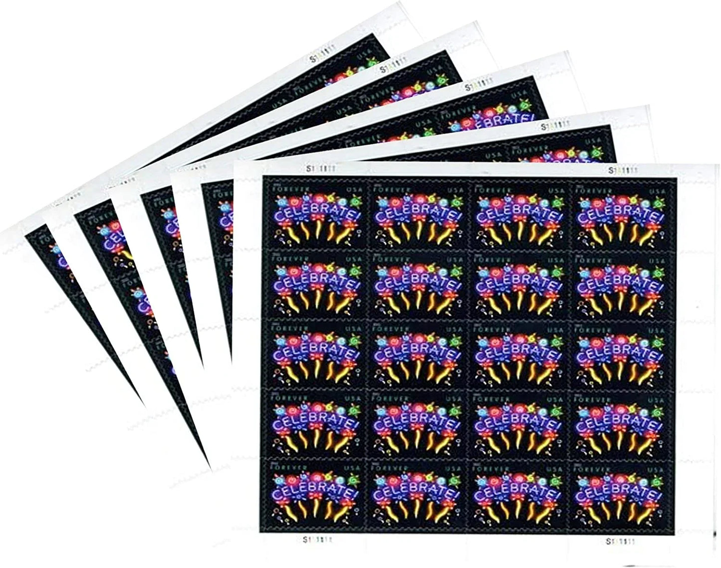 Neon Celebrate Forever Stamps 2015
