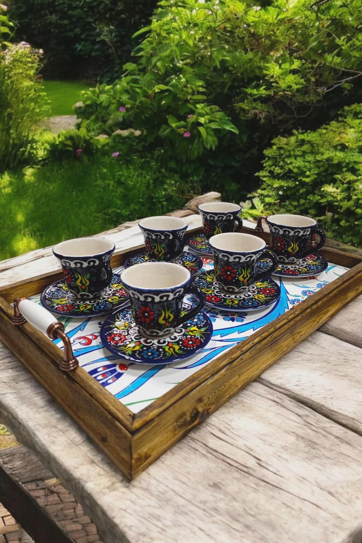 Handmade Embossed Coffee Cup Set | Decorative Cups for Turkish Coffee & Espresso