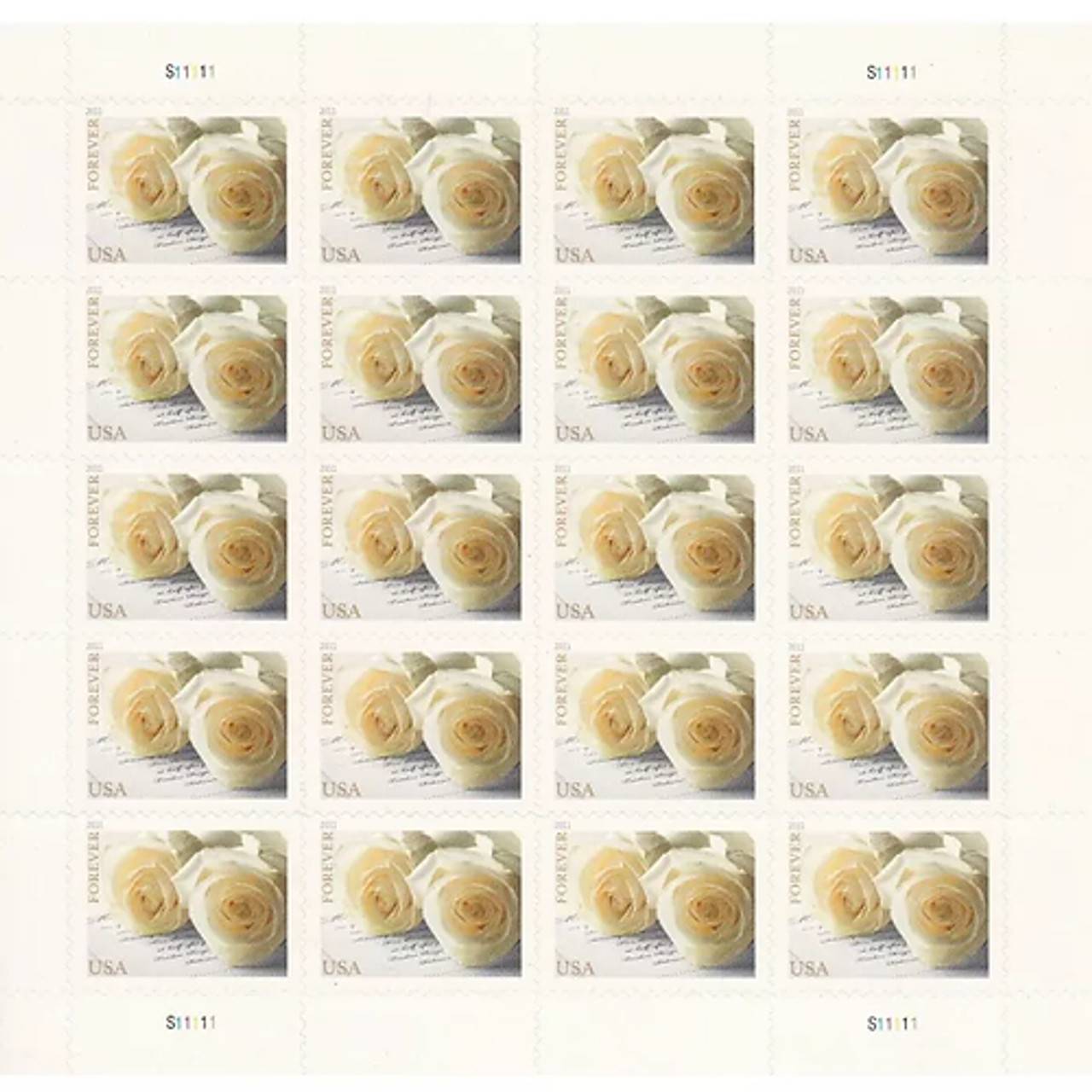 Forever Stamps 2011 Wedding Roses Stamps -