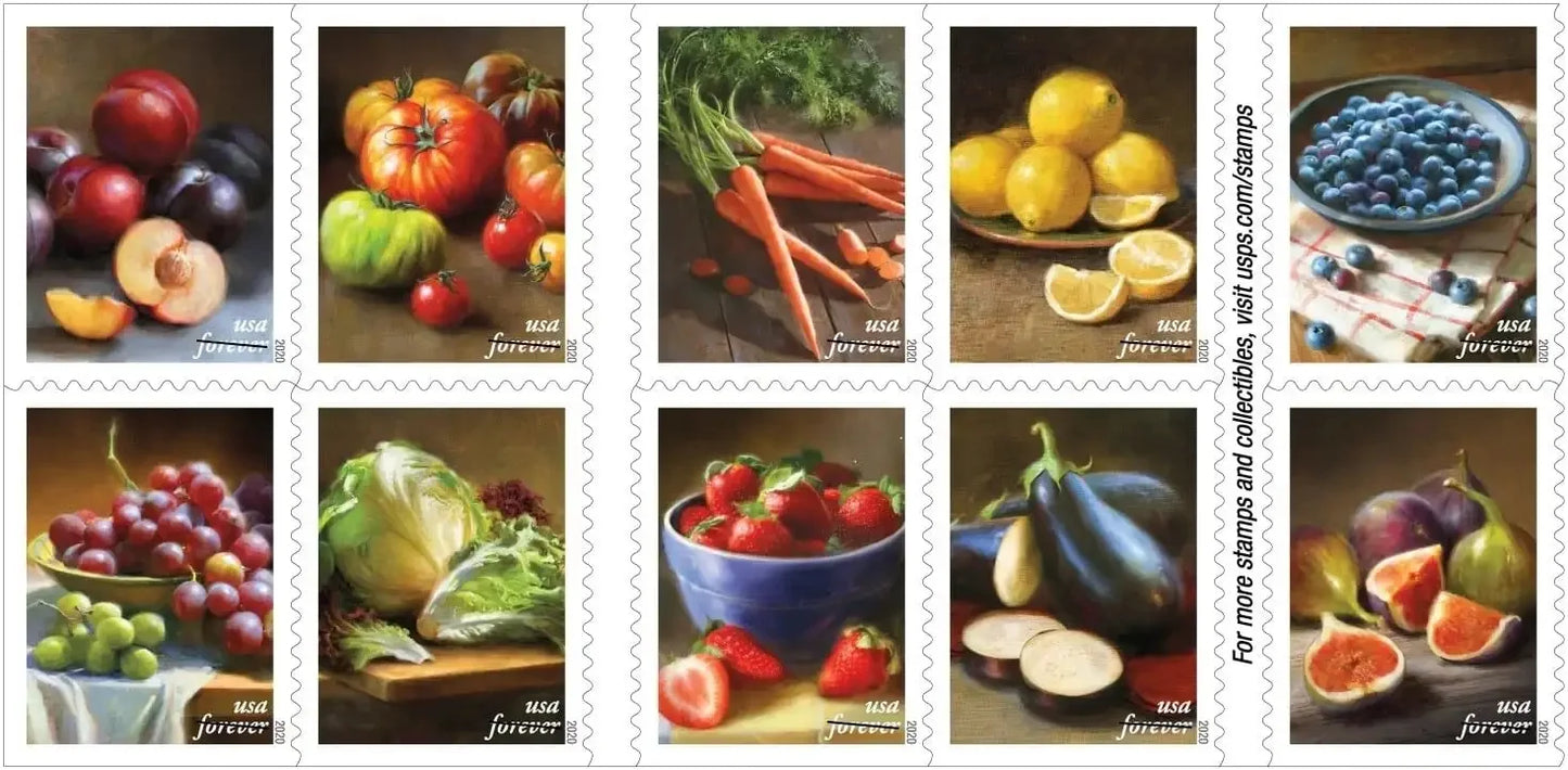 Fruits & Vegetables Stamps 2020 -
