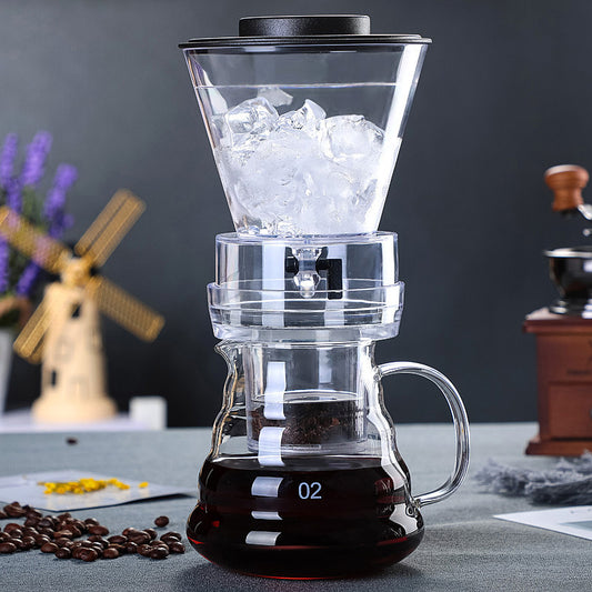 Ice Drip Coffee Maker Glass Pot | Cold Brew & Slow Drip Coffee Brewing Carafe for Home Use