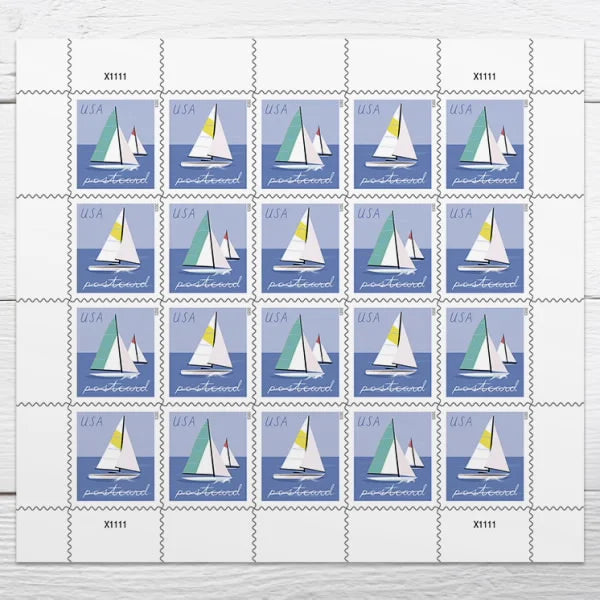 Sailboats Postcard Rate Stamps 2023