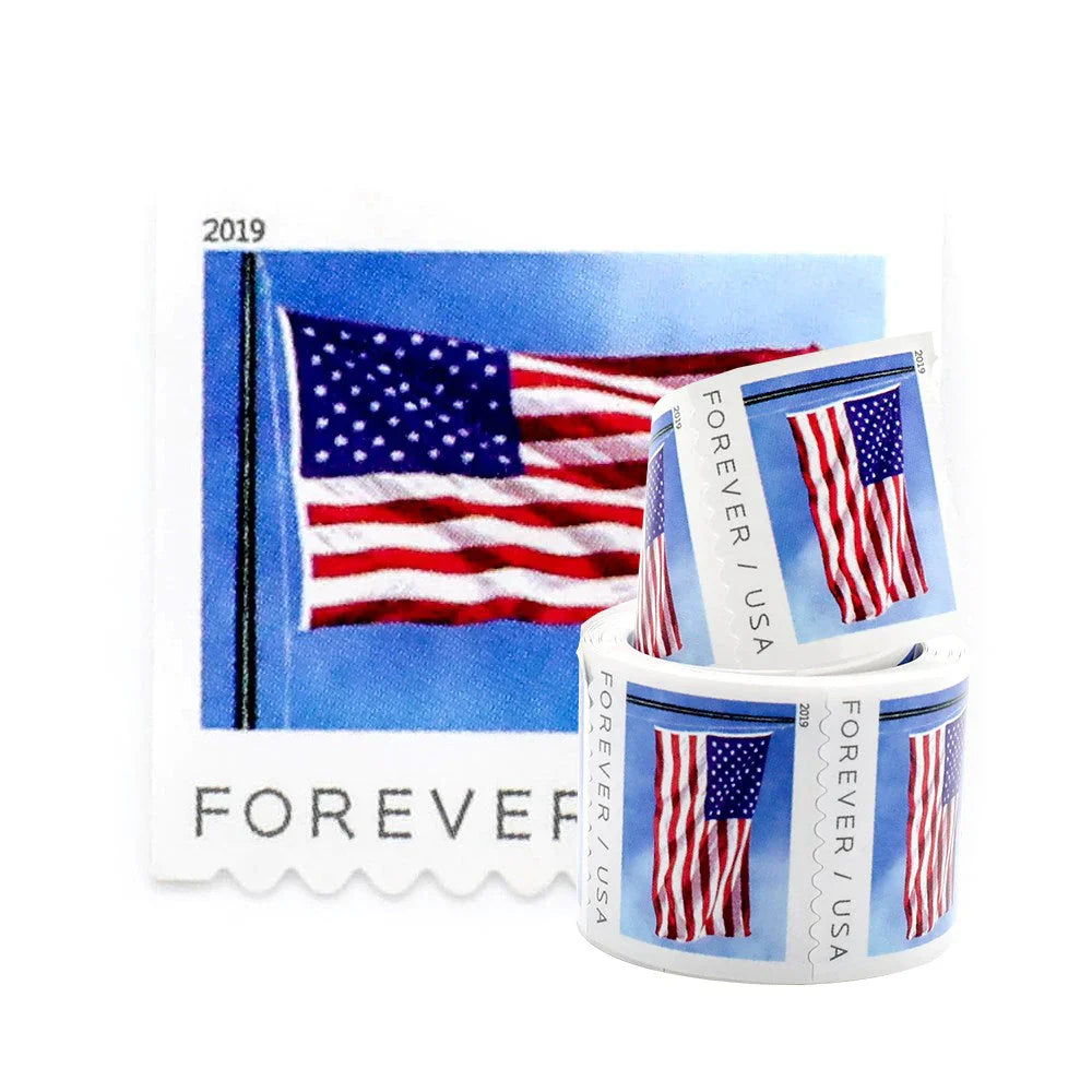 Flag Forever Stamps – 10 Rolls Coil (Self-Adhesive)  – 1000 Stamps