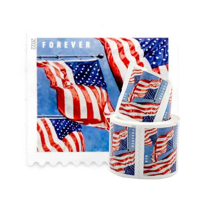 Flag Forever Stamps  – 100 Rolls Coil (Self-Adhesive) – 10,000 Stamps
