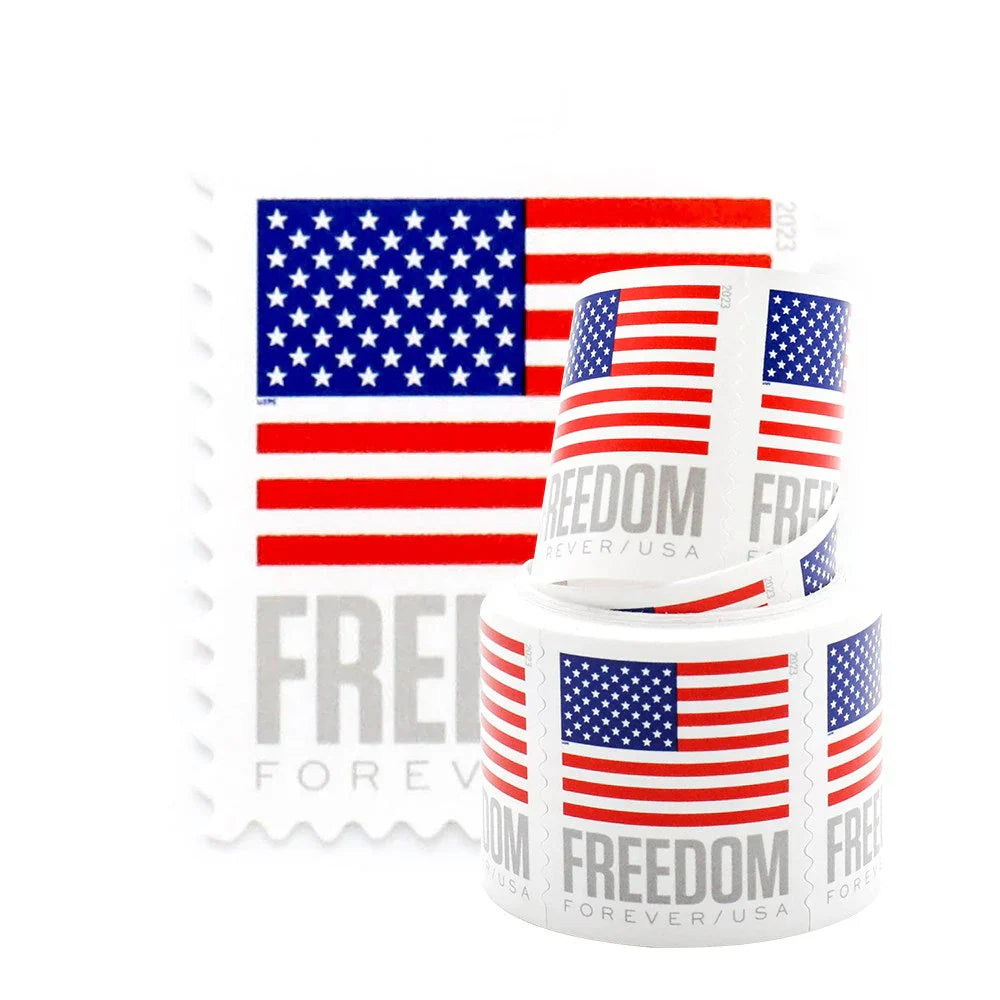 Flag Forever Stamps  – 50 Rolls Coil (Self-Adhesive)  – 5000 Stamps