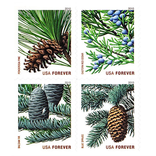 Forever Stamps 2010 Holiday Evergreens Forever First Class -