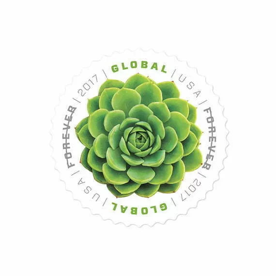 Global Green Succulent Forever Stamps - 2017 -