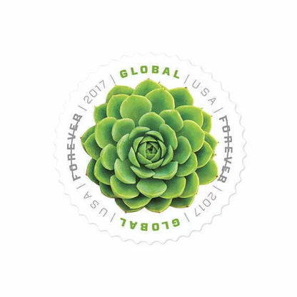 Global Green Succulent Forever Stamps - 2017 -
