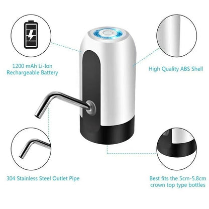 Electric Automatic Water Bottle Dispenser | USB Rechargeable Universal Pump for 5-Gallon Bottles