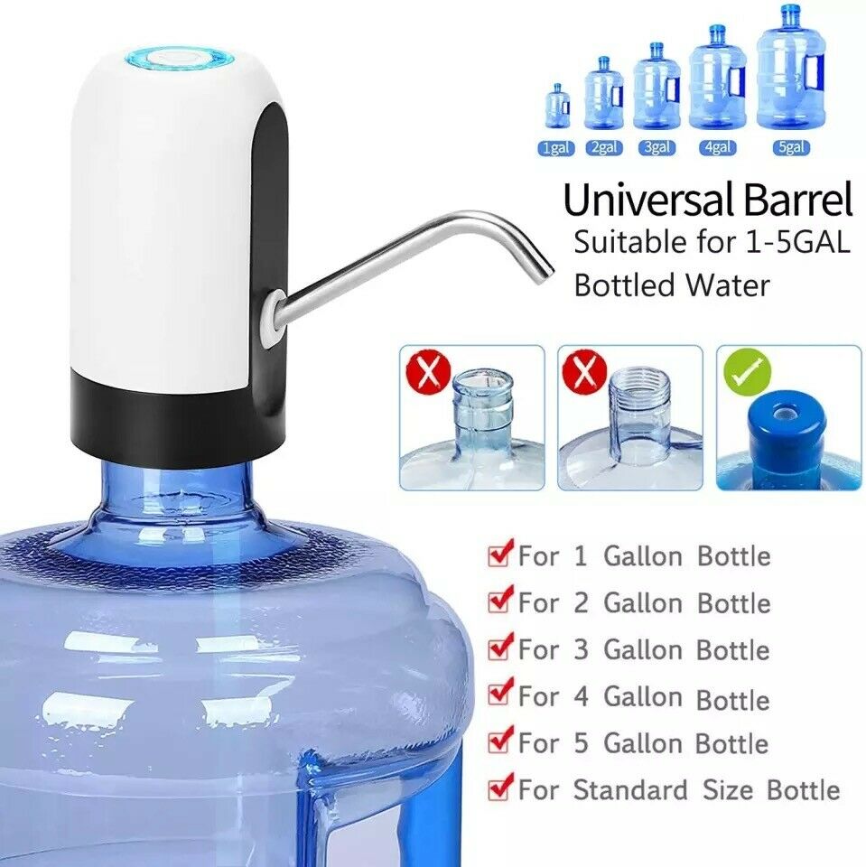 Electric Automatic Water Bottle Dispenser | USB Rechargeable Universal Pump for 5-Gallon Bottles