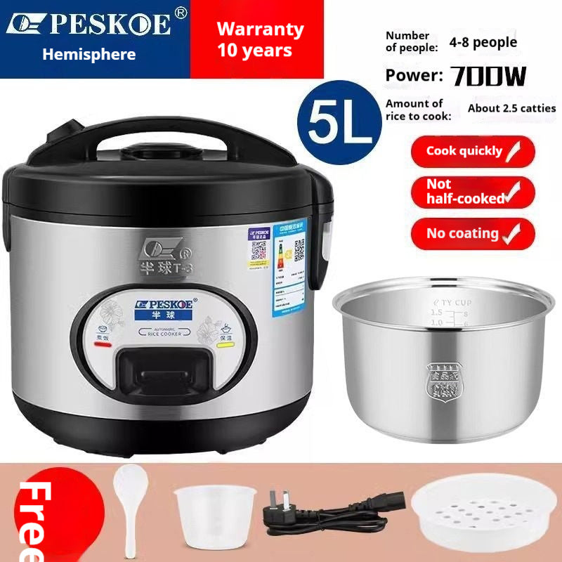Electric Pressure Rice Cooker with Non-Stick Pot | Multi-Functional Household Cooker for Rice, Soup & Stews