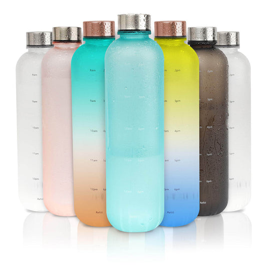 Frosted Gradient Plastic Water Bottle with Handle | Lightweight Sports & Gym Drinking Bottle