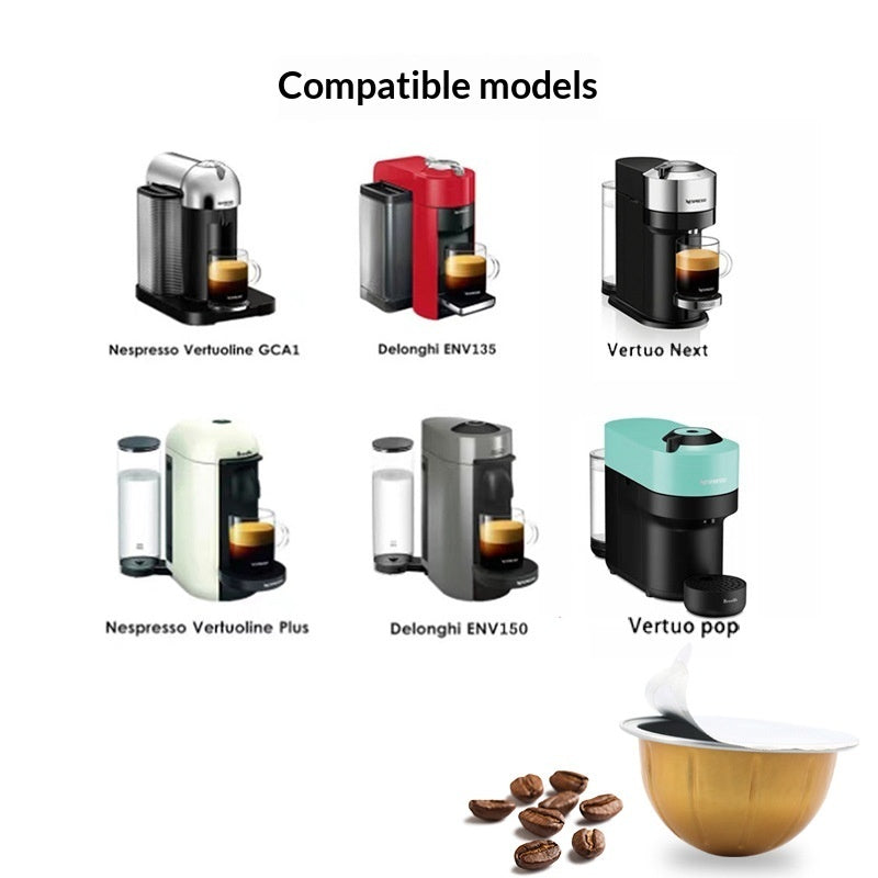 Reusable Coffee Capsule Compatible with Nespresso Vertuo Machines | Refillable DIY Coffee Pod