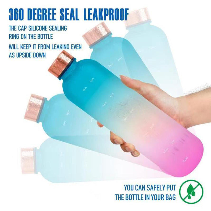 Frosted Gradient Plastic Water Bottle with Handle | Lightweight Sports & Gym Drinking Bottle