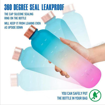 Frosted Gradient Plastic Water Bottle with Handle | Lightweight Sports & Gym Drinking Bottle