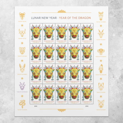 Lunar New Year Dragon Stamps 2024