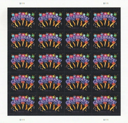Neon Celebrate Forever Stamps 2015