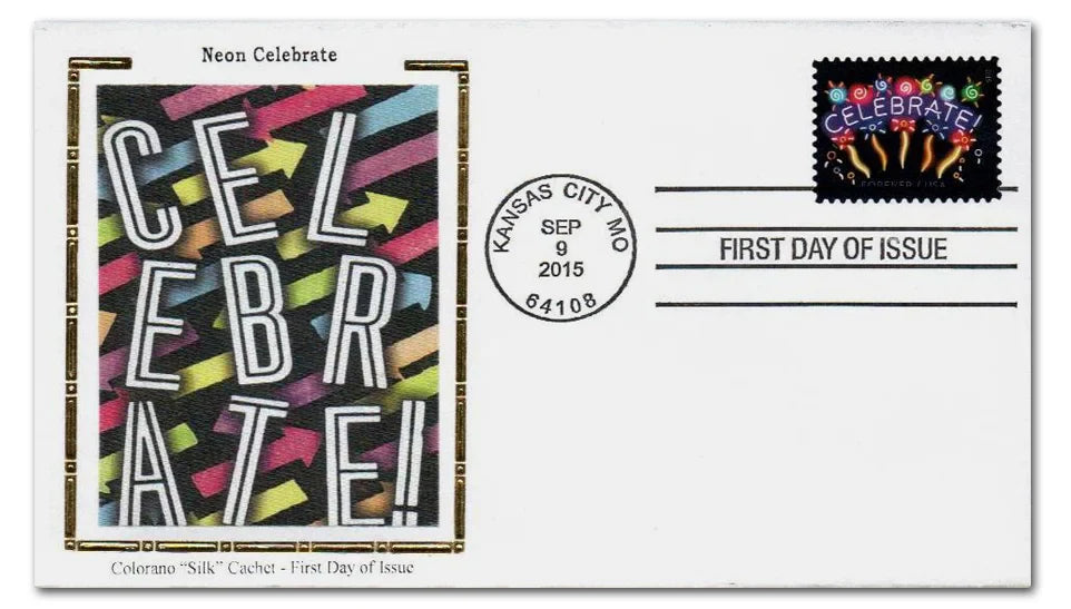 Neon Celebrate Forever Stamps 2015