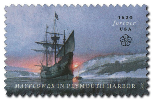 Forever Stamps 2020 Mayflower in Plymouth Harbor  -