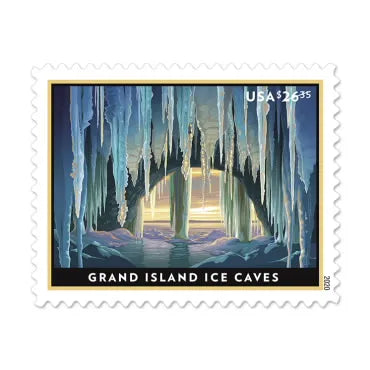 $26.35 Grand Island Ice Caves Stamps – Priority Express Mail -