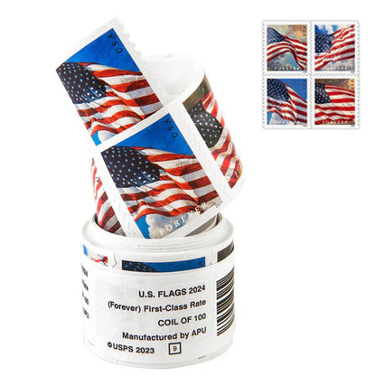 U.S. Flags 2024 Stamps (Roll)-First-Class Mail