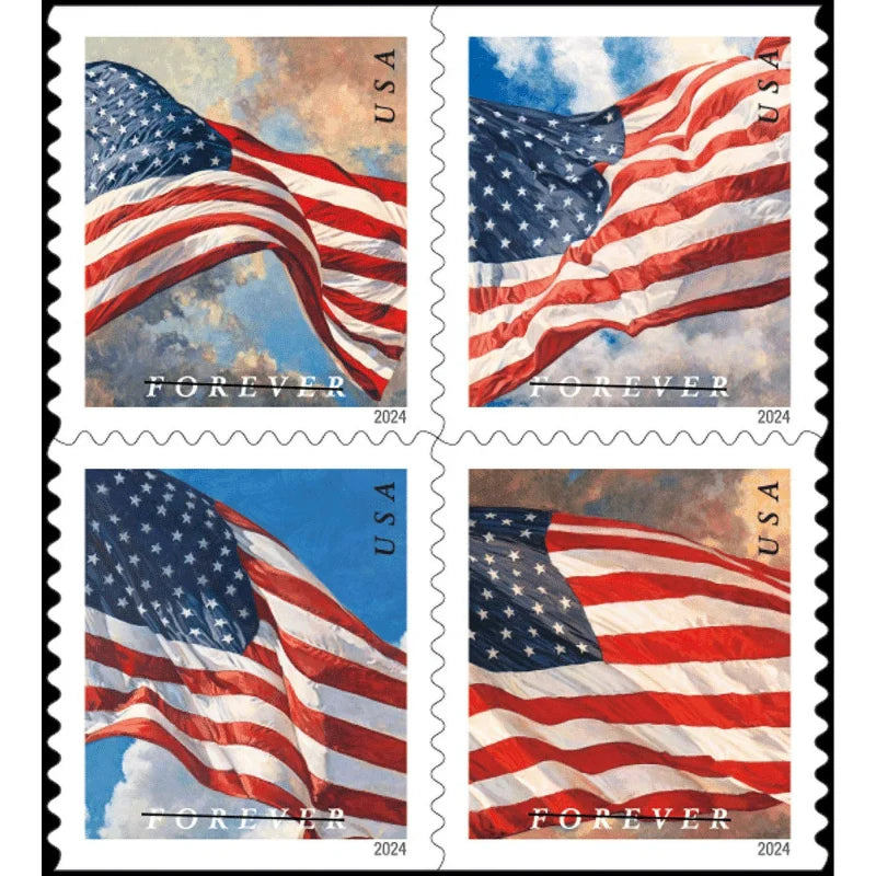 U.S. Flags 2024 Stamps - (Book)-First-Class Mail