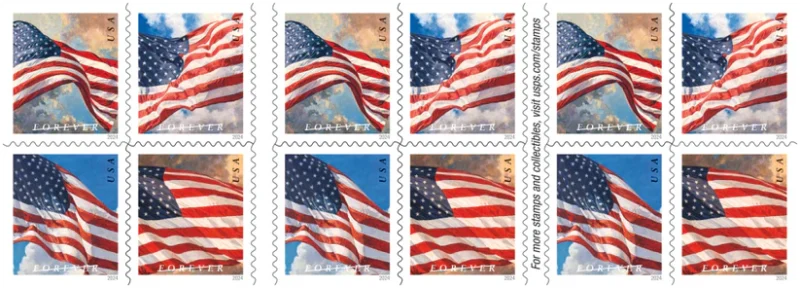 U.S. Flags 2024 Stamps - (Book)-First-Class Mail