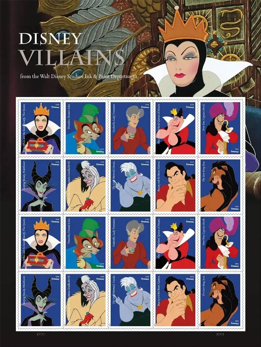 Disney Villains Stamps 2017 -