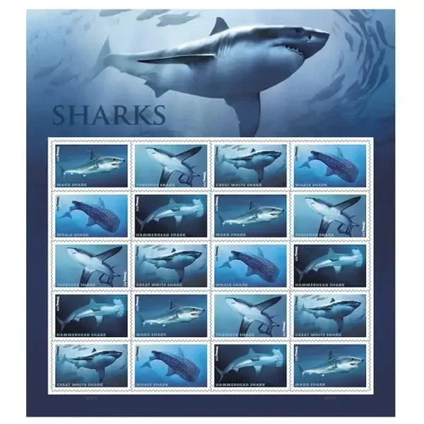Forever Stamps 2017 Sharks Stamps -