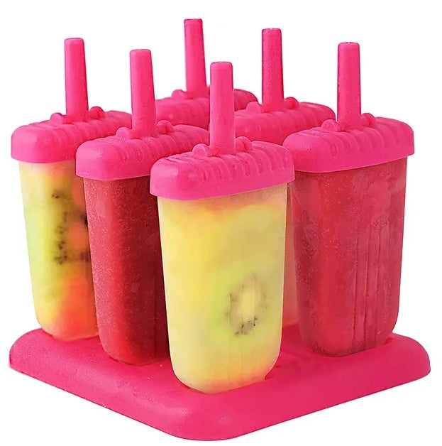 Reusable Popsicle Molds Set (6-Piece) | DIY Ice Cream & Frozen Treat Maker for Home Use