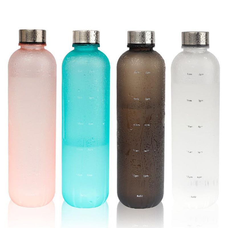 Frosted Gradient Plastic Water Bottle with Handle | Lightweight Sports & Gym Drinking Bottle