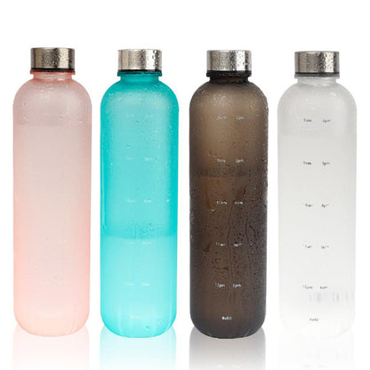 Frosted Gradient Plastic Water Bottle with Handle | Lightweight Sports & Gym Drinking Bottle
