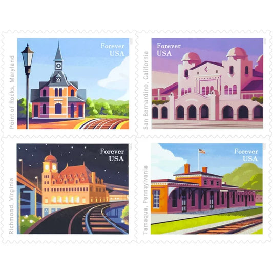 Railroad Stations Stamps 2023