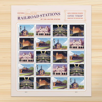 Railroad Stations Stamps 2023