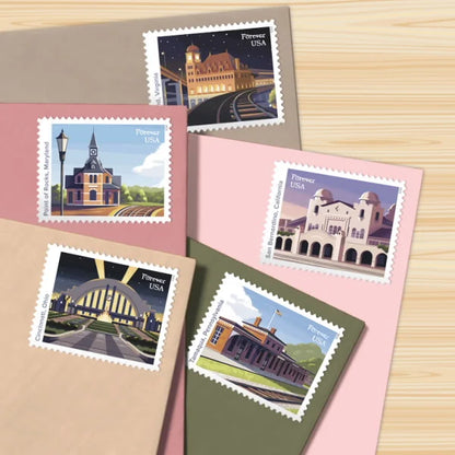 Railroad Stations Stamps 2023