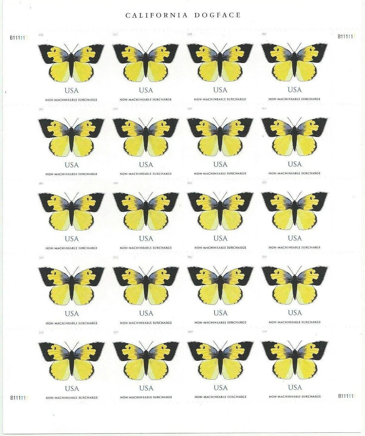 California Dogface Butterfly Stamp (Non-Machineable for Square Envelopes)