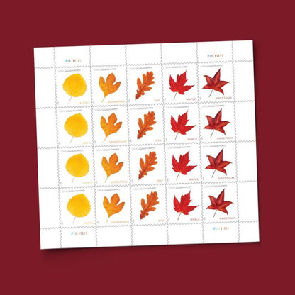 Vibrant Leaves Postcard Stamps 2025 (Book)