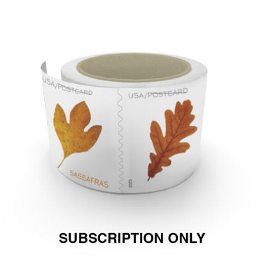 Vibrant Leaves Postcard Stamps 2025 (Roll)