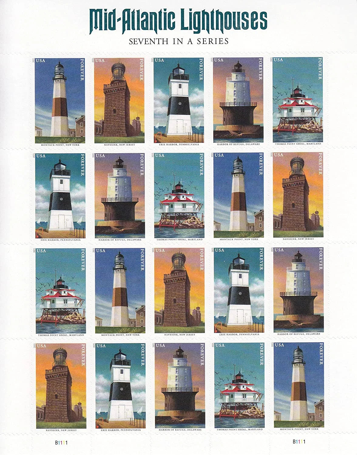 Mid-Atlantic Lighthouses Stamps 2021