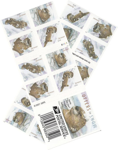 Otters in Snow Stamps 2021