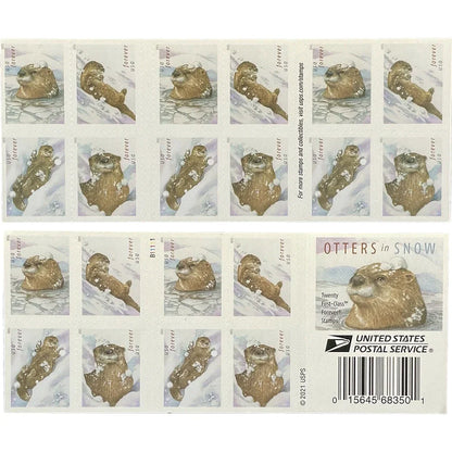 Otters in Snow Stamps 2021