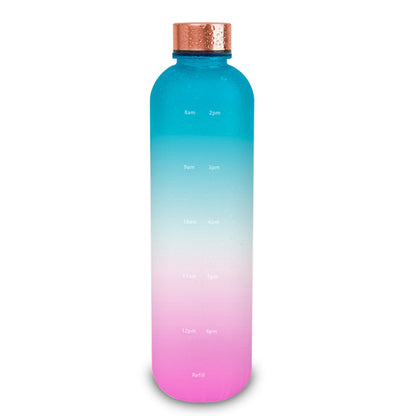 Frosted Gradient Plastic Water Bottle with Handle | Lightweight Sports & Gym Drinking Bottle