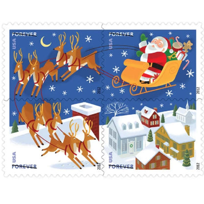 Forever Stamps 2021 Santa and Sleigh Stamps -