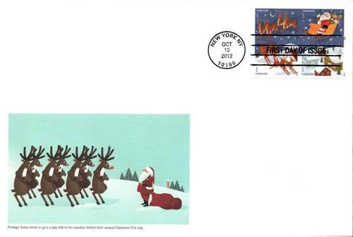 Forever Stamps 2021 Santa and Sleigh Stamps -