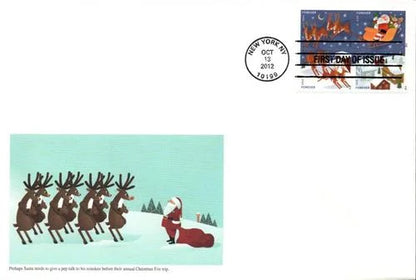 Forever Stamps 2021 Santa and Sleigh Stamps -