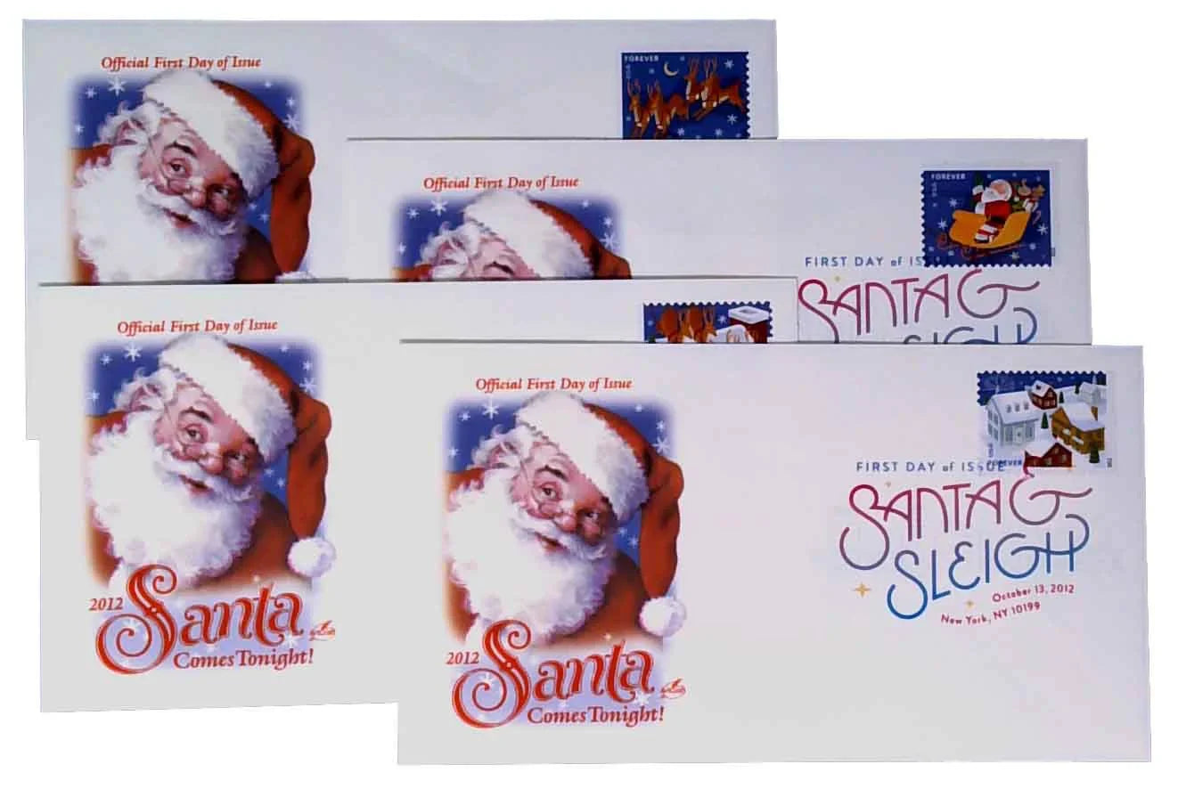 Forever Stamps 2021 Santa and Sleigh Stamps -