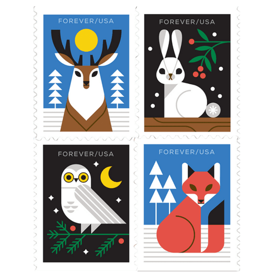 Winter Woodland Animals Stamps 2023