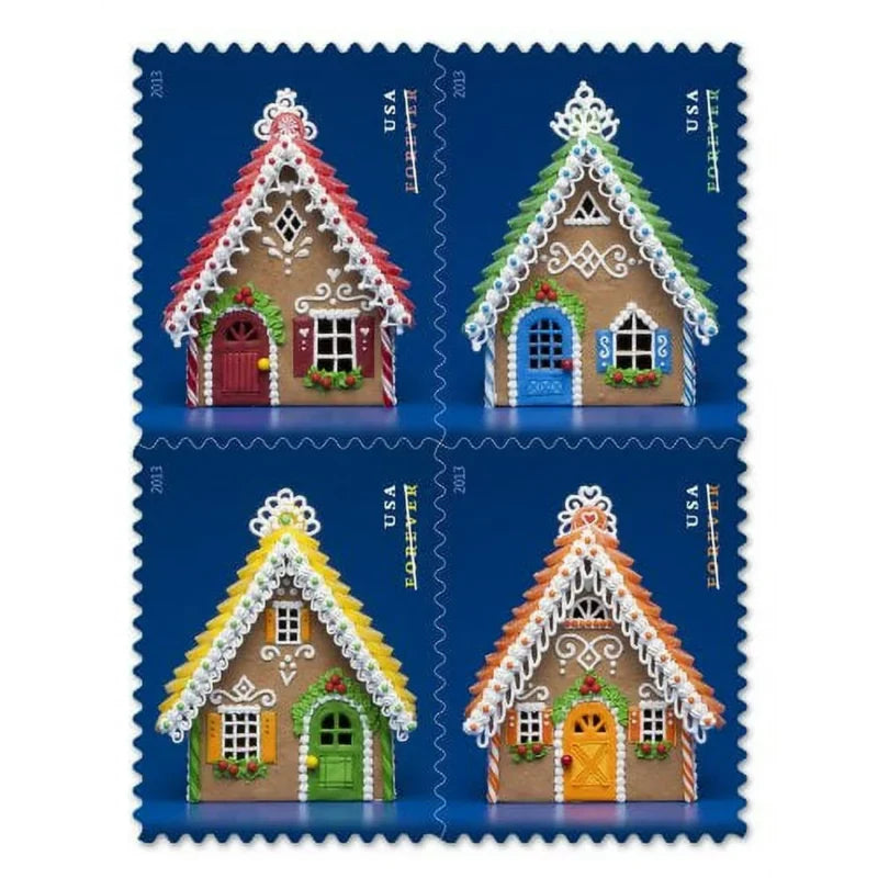 Forever Stamps 2013 Gingerbread Houses Stamps -