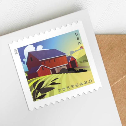Barns Postcard Stamps -